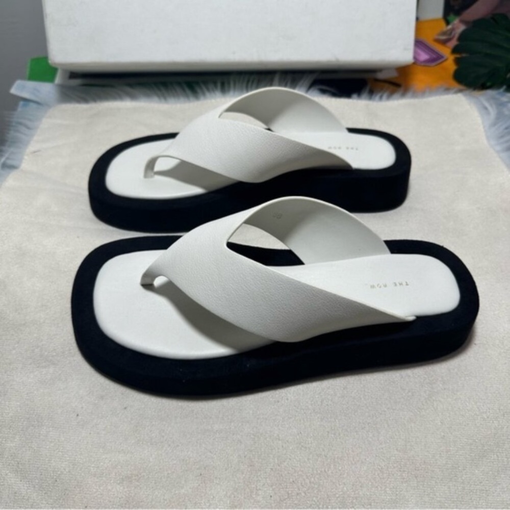 The Row Minimalist Two-Tone Platform Flip Flops - Picture 3 of 3